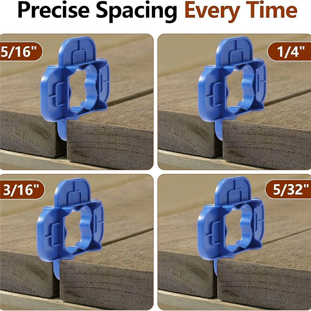 4Pcs Deck Board Plastic Spacer Rings Wood Flooring Spacing Tools - Blue - 4