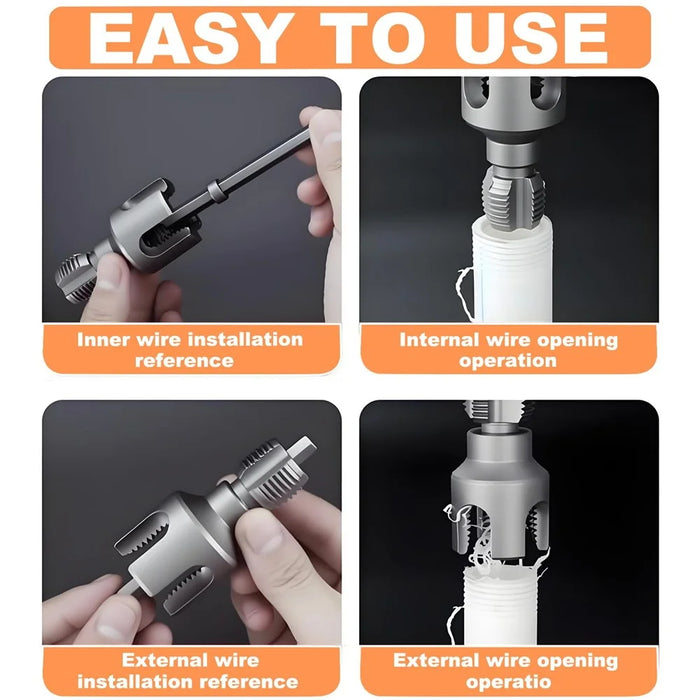 PPR Water Pipe Threading Tool 40CR Alloy 1 / 2 Inch Internal External Thread Tap Die Set - 5