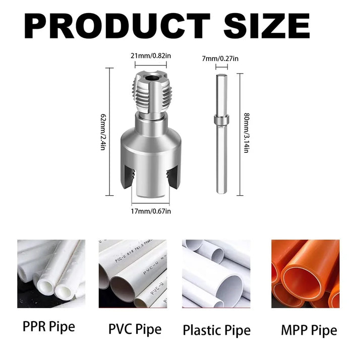 PPR Water Pipe Threading Tool 40CR Alloy 1 / 2 Inch Internal External Thread Tap Die Set - 6