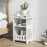 Wood-Plastic Board Nightstand Storage Cabinet Bedroom Living Room Side Table, 40cm Height Double Layer - 1