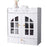 Wood-Plastic Board Multi-Tier Bathroom Organizer No Drill Wall Mounted Cosmetic Skincare Storage Cabinet - 1