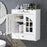 Wood-Plastic Board Multi-Tier Bathroom Organizer No Drill Wall Mounted Cosmetic Skincare Storage Cabinet - 2