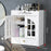 Wood-Plastic Board Multi-Tier Bathroom Organizer No Drill Wall Mounted Cosmetic Skincare Storage Cabinet - 6