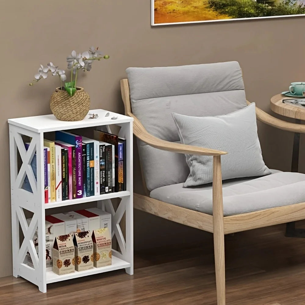 Wood-Plastic Board Bedside Storage Rack Bedroom Bathroom Books Toiletries Multi-Layer Organizer - 2