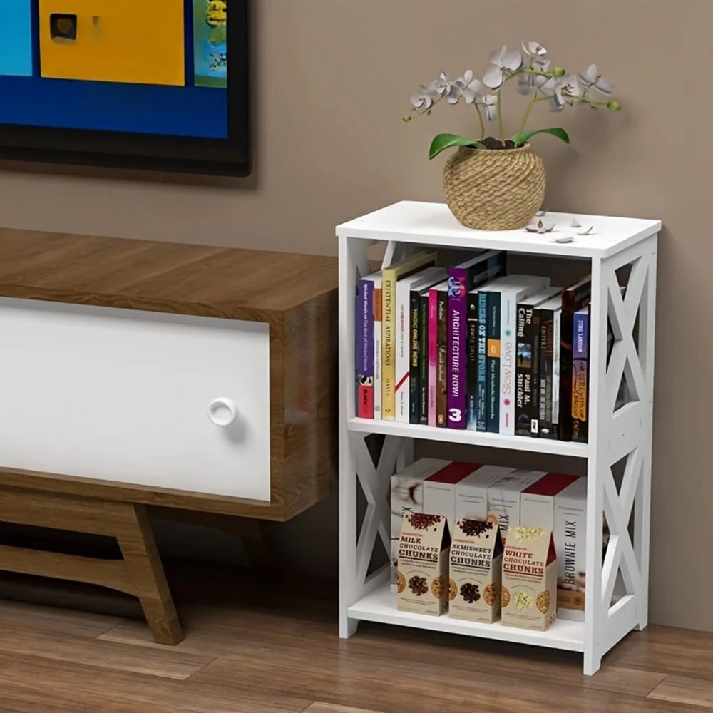 Wood-Plastic Board Bedside Storage Rack Bedroom Bathroom Books Toiletries Multi-Layer Organizer - 4
