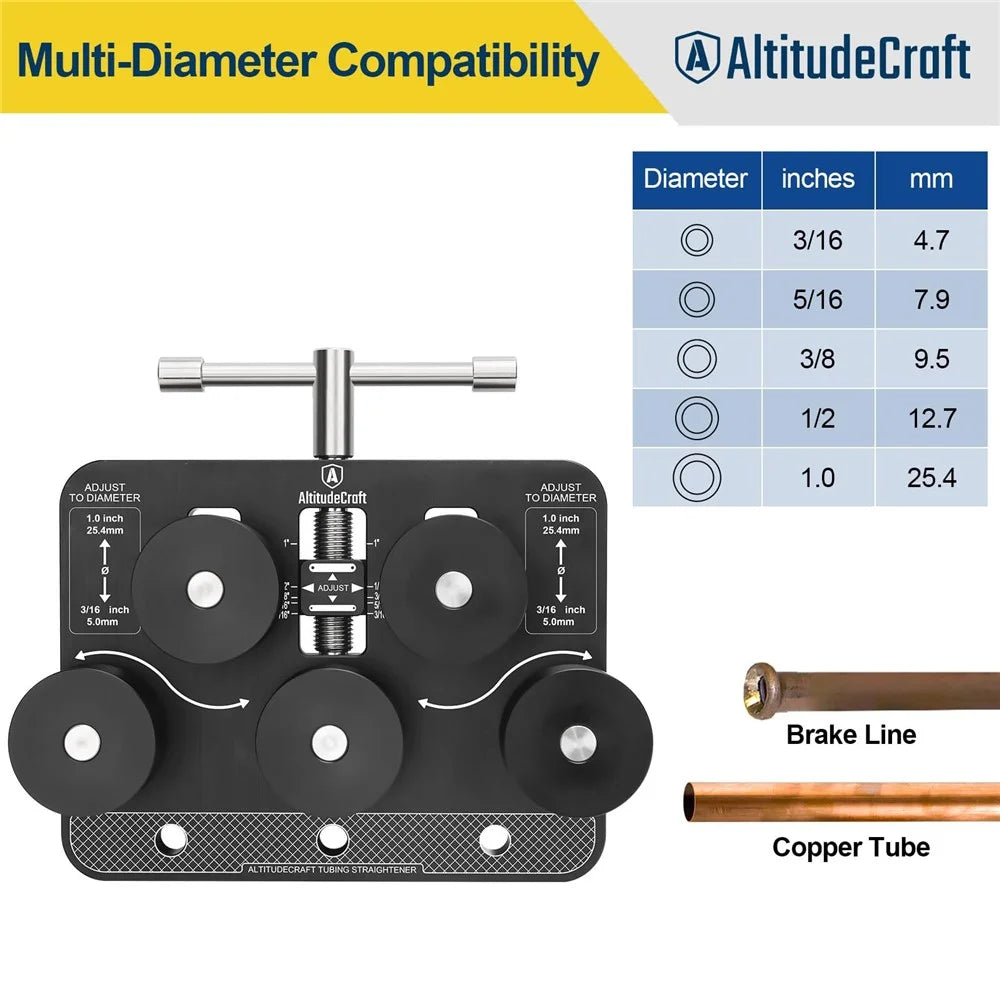 Pipe Straightener for 3 / 16 - 1.0 Inch Diameter Brake Line Fuel Line Tubing Straightening Tool - 3