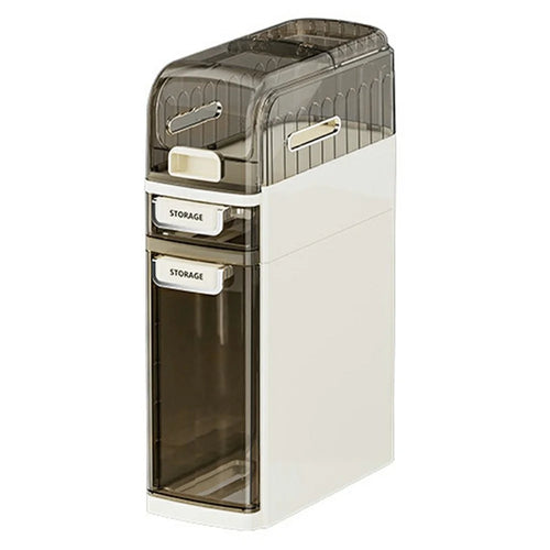 Bathroom Slim Storage Cabinet Waterproof Dustproof 3 Tier Transparent Organizer For Toilet Side - 1