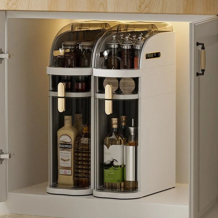 2-Tier Slim Storage Organizer Transparent Dust Proof Container Box for Kitchen / Bathroom / Bedroom - 5