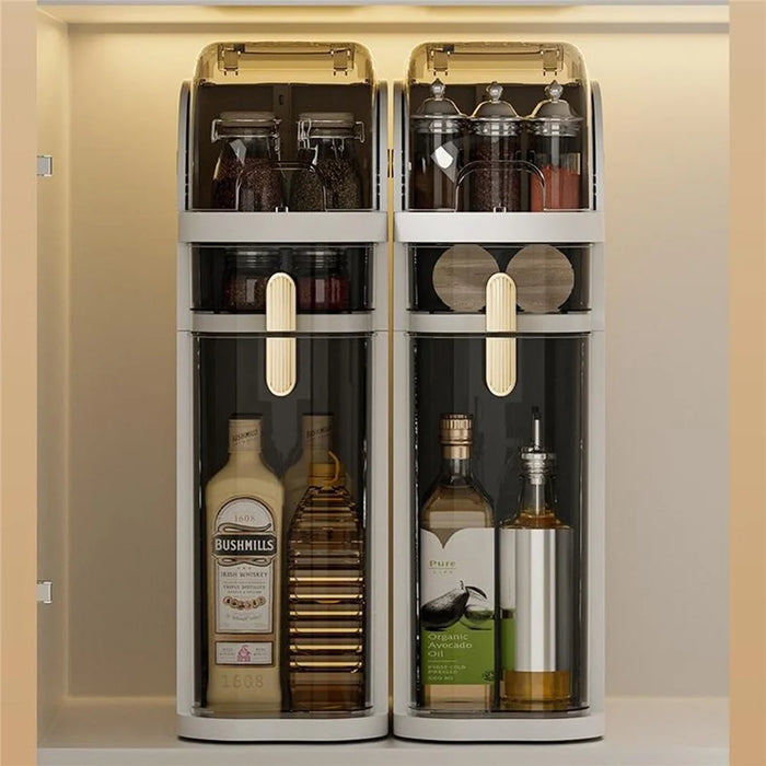 2-Tier Slim Storage Organizer Transparent Dust Proof Container Box for Kitchen / Bathroom / Bedroom - 6