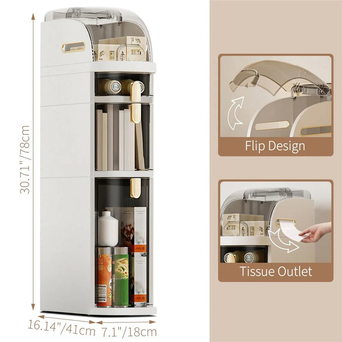3-Tier Slim Storage Organizer Transparent Dust Proof Container Box for Kitchen / Bathroom / Bedroom - 6