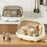Kitchen Dish Rack Organizer with Flip Cover Large Capacity Dustproof Draining Bowl Cabinet Large Size - Beige - 4