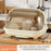Kitchen Dish Rack Organizer with Flip Cover Large Capacity Dustproof Draining Bowl Cabinet Large Size - Beige - 6