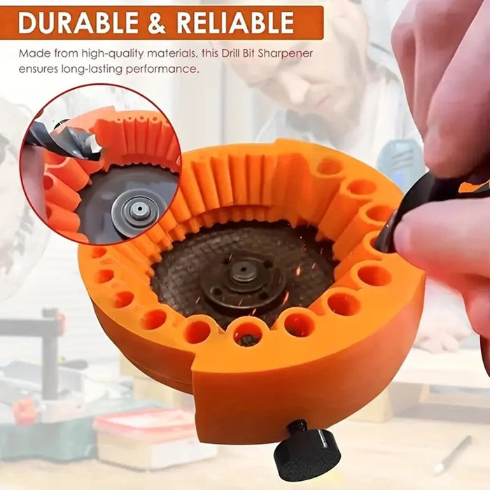 Multi-Size Drill Bit Sharpener Grinding Tool Auxiliary Drill Grinder Thickened Angle Grinder Drill Bit Sharpener - Orange - 6