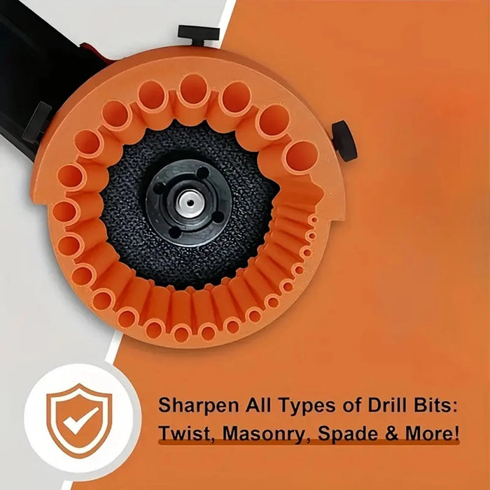 Multi-Size Drill Bit Sharpener Grinding Tool Auxiliary Drill Grinder Thickened Angle Grinder Drill Bit Sharpener - Orange - 7