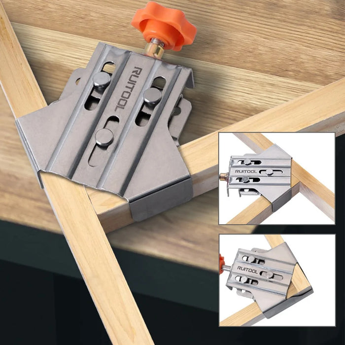 Stainless Steel Right Angle Clamp 90° Woodworking Tool Quick Grip Frame Splicing Positioner - Closed Right Angle Clamp - 4