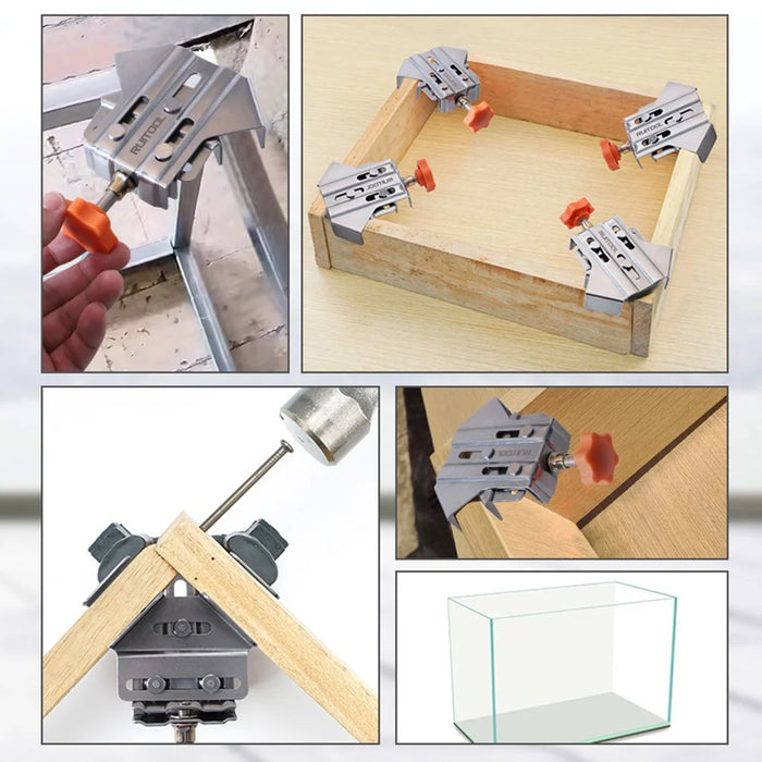 Stainless Steel Right Angle Clamp 90° Woodworking Tool Quick Grip Frame Splicing Positioner - Closed Right Angle Clamp - 5