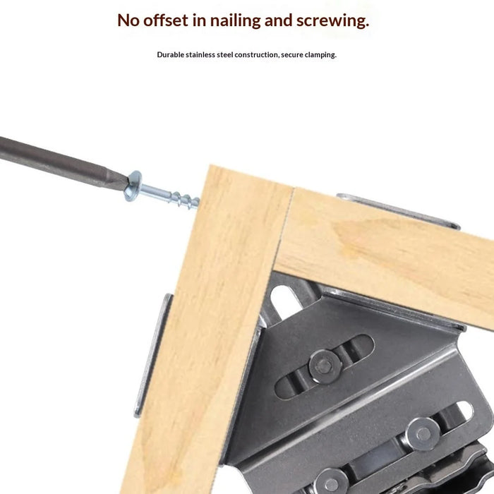 Stainless Steel Right Angle Clamp 90° Woodworking Tool Quick Grip Frame Splicing Positioner - Closed Right Angle Clamp - 6