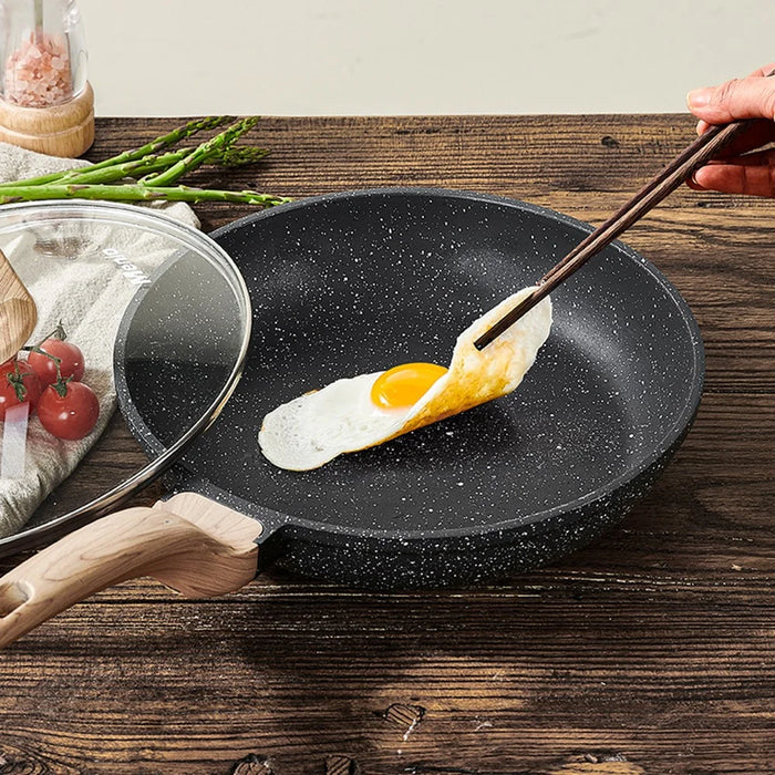 MENJO Granite Frying Pan 20cm Non Stick Skillet with Spatula for Home Cooking - 3