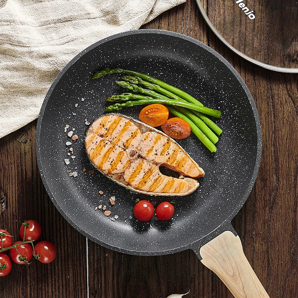 MENJO Granite Frying Pan 20cm Non Stick Skillet with Spatula for Home Cooking - 4