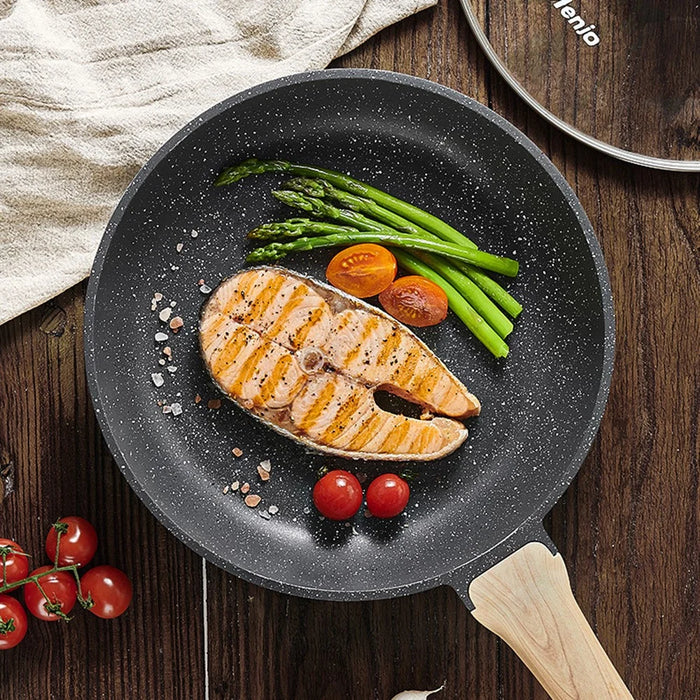 MENJO Granite Frying Pan 20cm Non Stick Skillet with Spatula for Home Cooking - 4