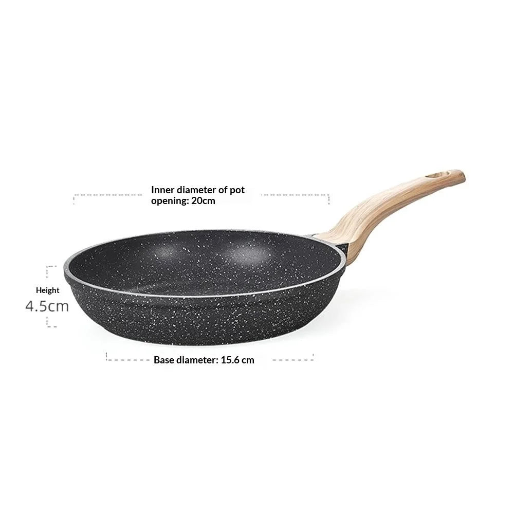 MENJO Granite Frying Pan 20cm Non Stick Skillet with Spatula for Home Cooking - 7
