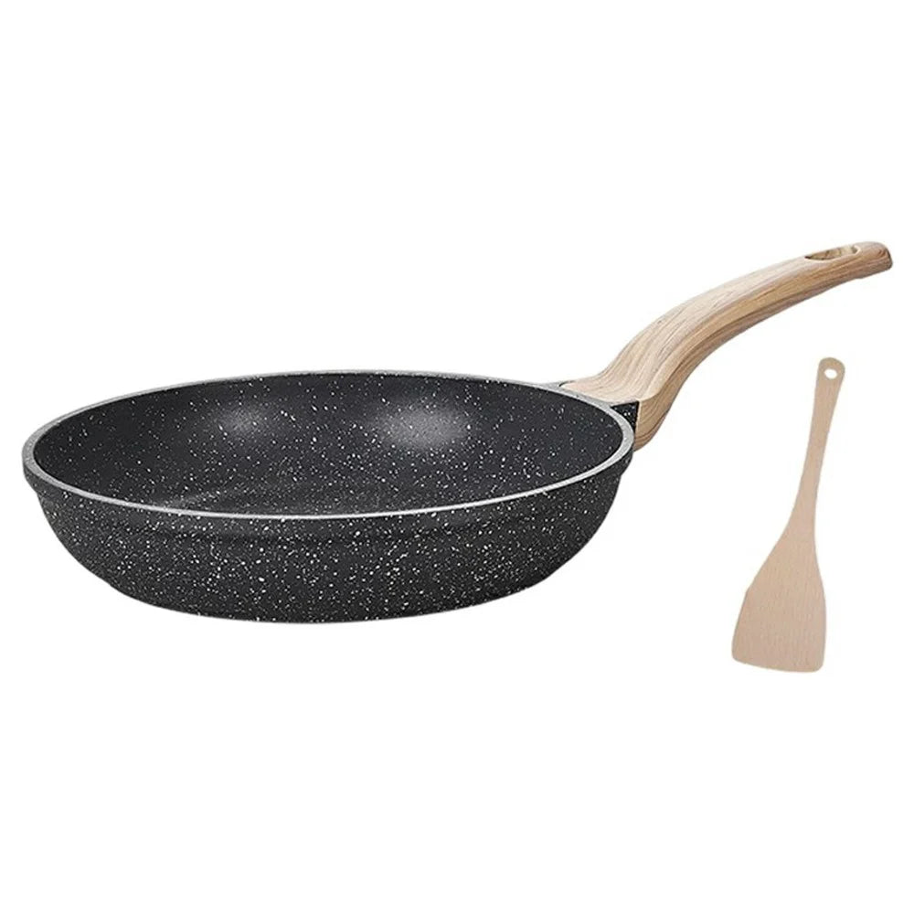 MENJO Granite Frying Pan 24cm Non Stick Skillet with Spatula for Home Cooking - 1