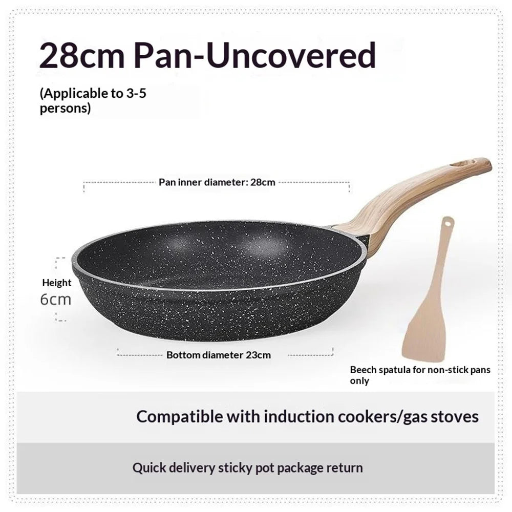 MENJO Granite Frying Pan 28cm Non Stick Skillet with Spatula for Home Cooking - 2