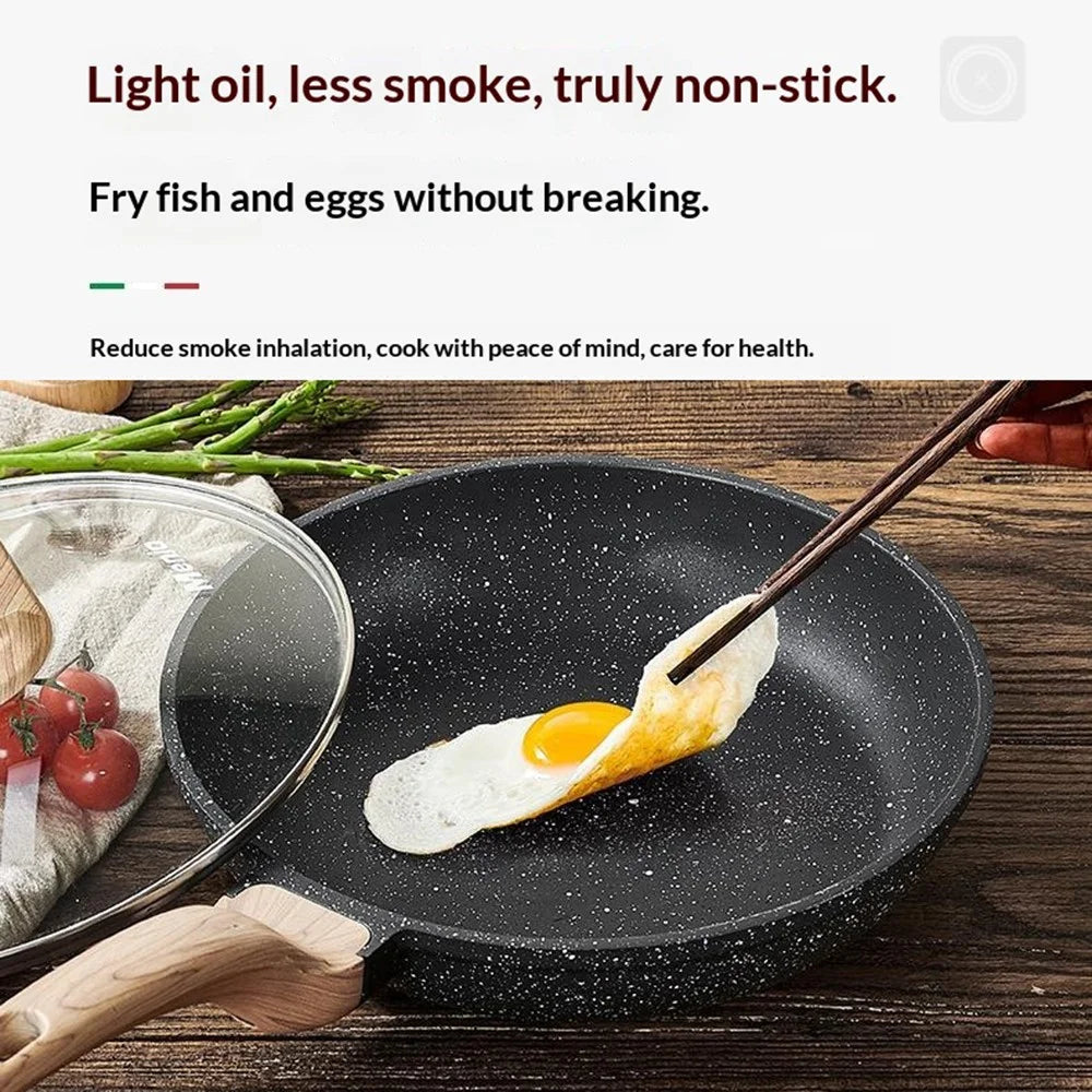MENJO Granite Frying Pan 28cm Non Stick Skillet with Spatula for Home Cooking - 5