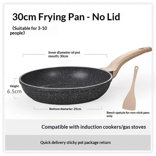 MENJO Granite Frying Pan 30cm Non Stick Skillet with Spatula for Home Cooking - 2