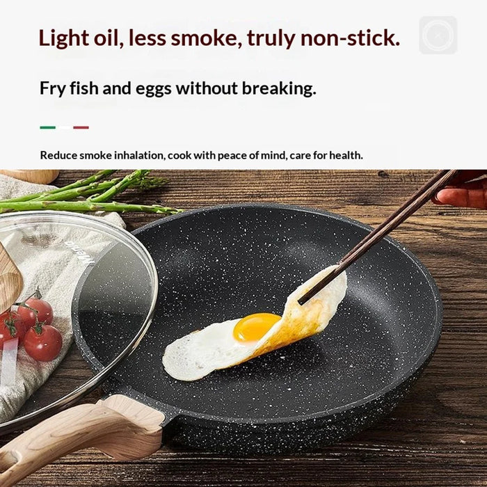 MENJO Granite Frying Pan 30cm Non Stick Skillet with Spatula for Home Cooking - 5