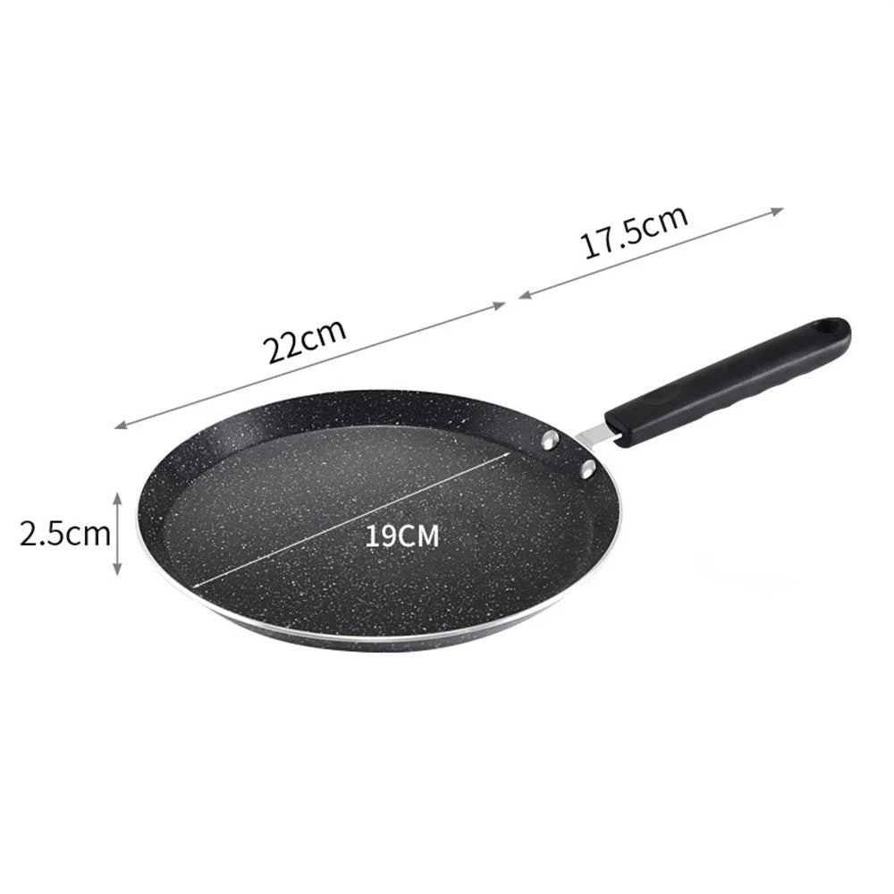 22cm Non-Stick Frying Pan Aluminum Crepe Pan with Heat-Resistant Handle for Induction Gas Stove - Black - 6