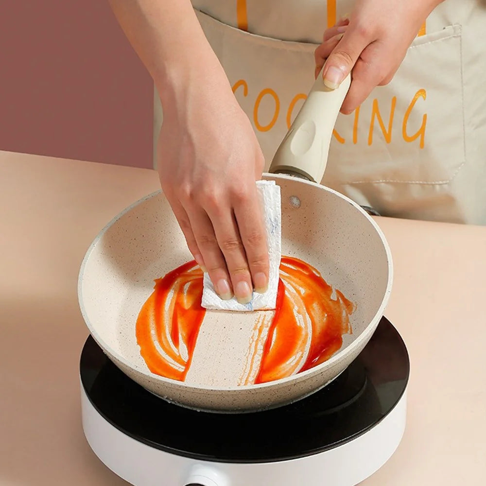 24cm Maifanite Non-Stick Frying Pan Multi-Use Pan with Lid and Wood Spatula for Induction Gas Stove - 6