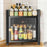 2-Tier Dustproof Kitchen Corner Spice Rack Wall-Mounted Kitchen Condiment Storage Cabinet with Magnetic Door - Black - 1