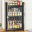 3-Tier Dustproof Kitchen Corner Spice Rack Wall-Mounted Kitchen Condiment Storage Cabinet with Magnetic Door - Black - 1