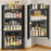 3-Tier Dustproof Kitchen Corner Spice Rack Wall-Mounted Kitchen Condiment Storage Cabinet with Magnetic Door - Black - 5