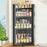 4-Tier Dustproof Kitchen Corner Spice Rack Wall-Mounted Kitchen Condiment Storage Cabinet with Magnetic Door - Black - 1