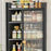 4-Tier Dustproof Kitchen Corner Spice Rack Wall-Mounted Kitchen Condiment Storage Cabinet with Magnetic Door - Black - 6