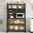 100×42×160cm 5-Tier Carbon Steel Kitchen Storage Cabinet with Doors and Wheels Dish Storage Organizer for Microwave Oven - Black - 4