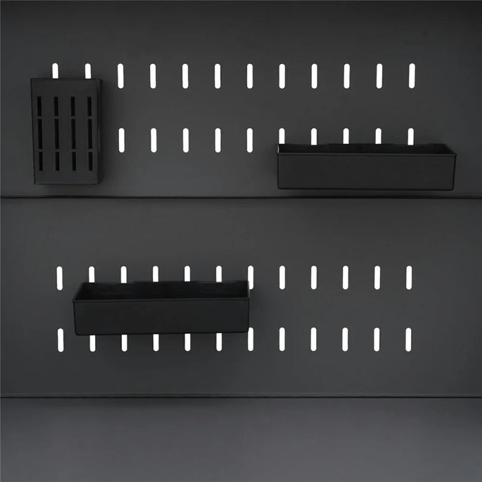 100×42×160cm 5-Tier Carbon Steel Kitchen Storage Cabinet with Doors and Wheels Dish Storage Organizer for Microwave Oven - Black - 6
