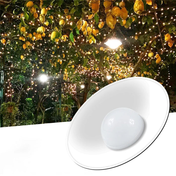 Outdoor Garden Yard Lighting Waterproof Solar Powered 3-Head Ceiling Porch Hanging Light Bulb - Cool White - 3