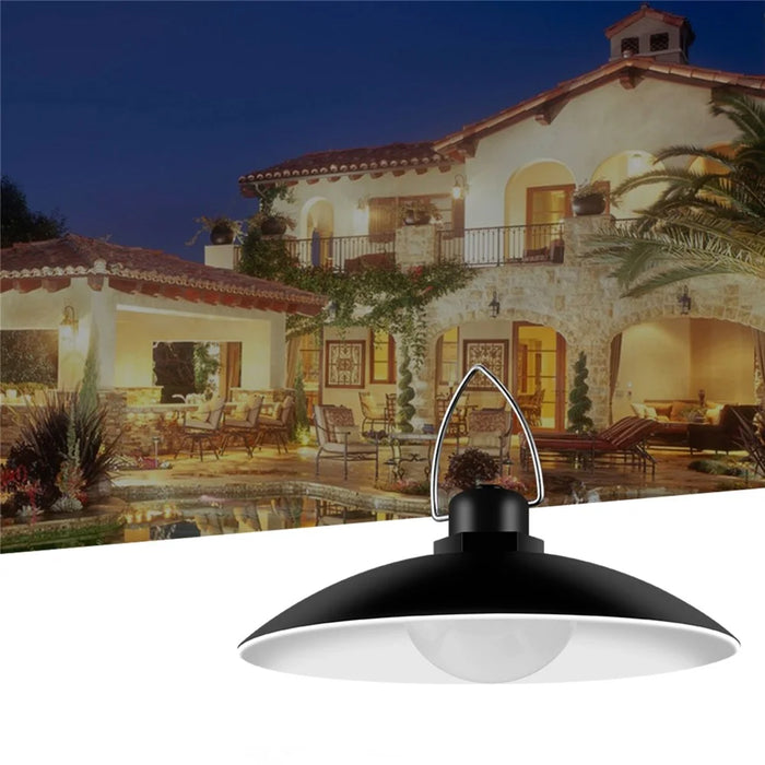 Outdoor Garden Yard Lighting Waterproof Solar Powered 3-Head Ceiling Porch Hanging Light Bulb - Cool White - 5