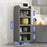 55cm 5-Tier Kitchen Storage Cabinet with Doors Dustproof Freestanding Pantry Organizer for Utensils Food - Black - 4