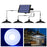 Outdoor Waterproof Solar Powered Ceiling Porch Hanging 4-Head Light Bulb with Extension Cord - Cool White - 1