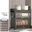 57cm Double-Tier Kitchen Dish Rack Flip-Top Dustproof Bowl Storage Cabinet with Pull-Out Drain Pan - Black - 3