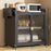 Kitchen Countertop Shelf 2 Tier 60cm Storage Cabinet with Doors Draining Dustproof Organizer for Bowls / Plates / Spices - Black - 1