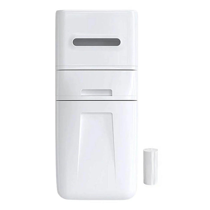 Wall Mounted Trash Can with Lid Tissue Box Combo Space Saving for Bathroom Kitchen Living Room - White - 1