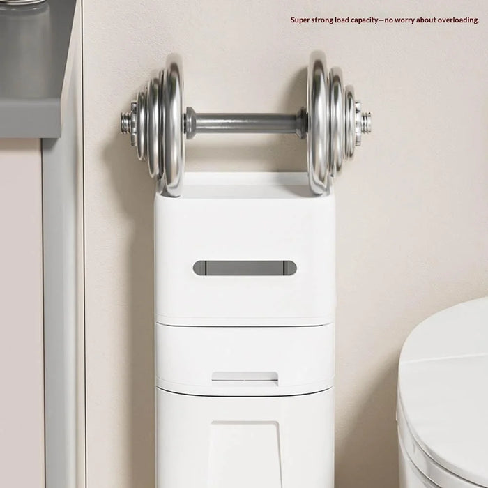 Wall Mounted Trash Can with Lid Tissue Box Combo Space Saving for Bathroom Kitchen Living Room - White - 6