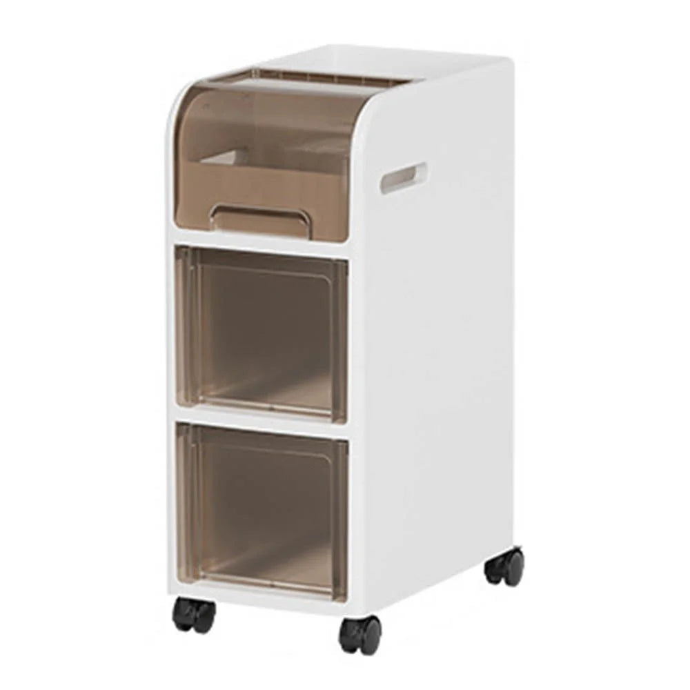 3 Tier Bathroom Storage Shelf with Wheels for Toilet Space Saver Slim Storage Organizer Rack - 1