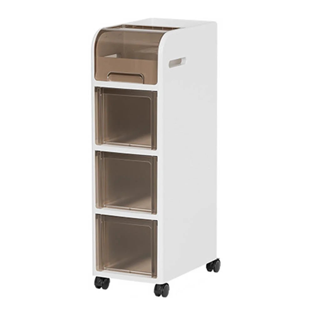 4 Tier Bathroom Storage Shelf with Wheels for Toilet Space Saver Slim Storage Organizer Rack - 1