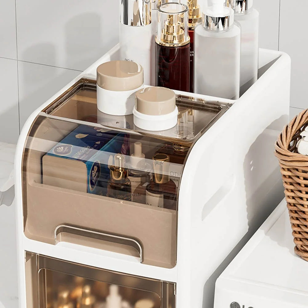 102.5cm Height Bathroom Narrow Cabinet 5-Tier Bathroom Organizer Toilet Storage Cart with Wheels for Home - 5